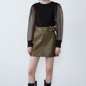 ZARA Mini Faux Leather Skirt